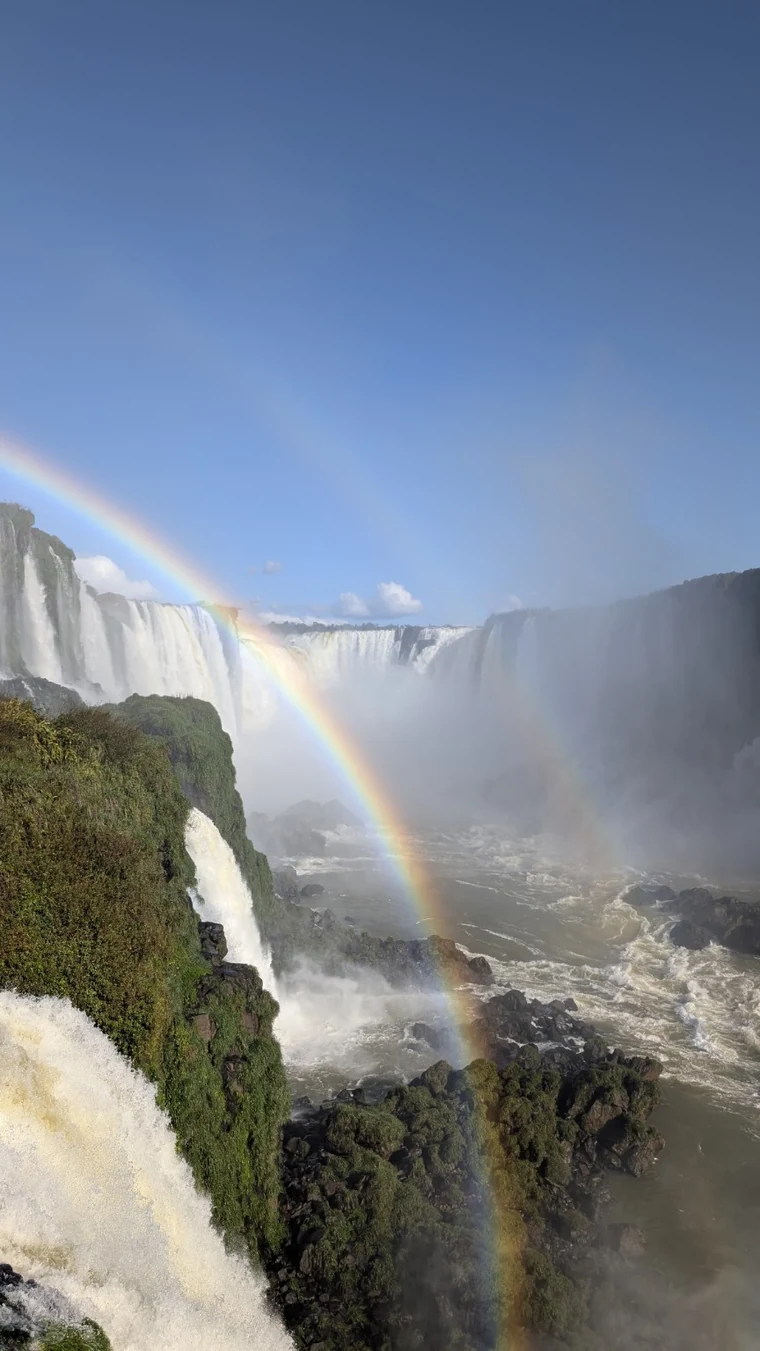 Rainbow over Iguazu Falls